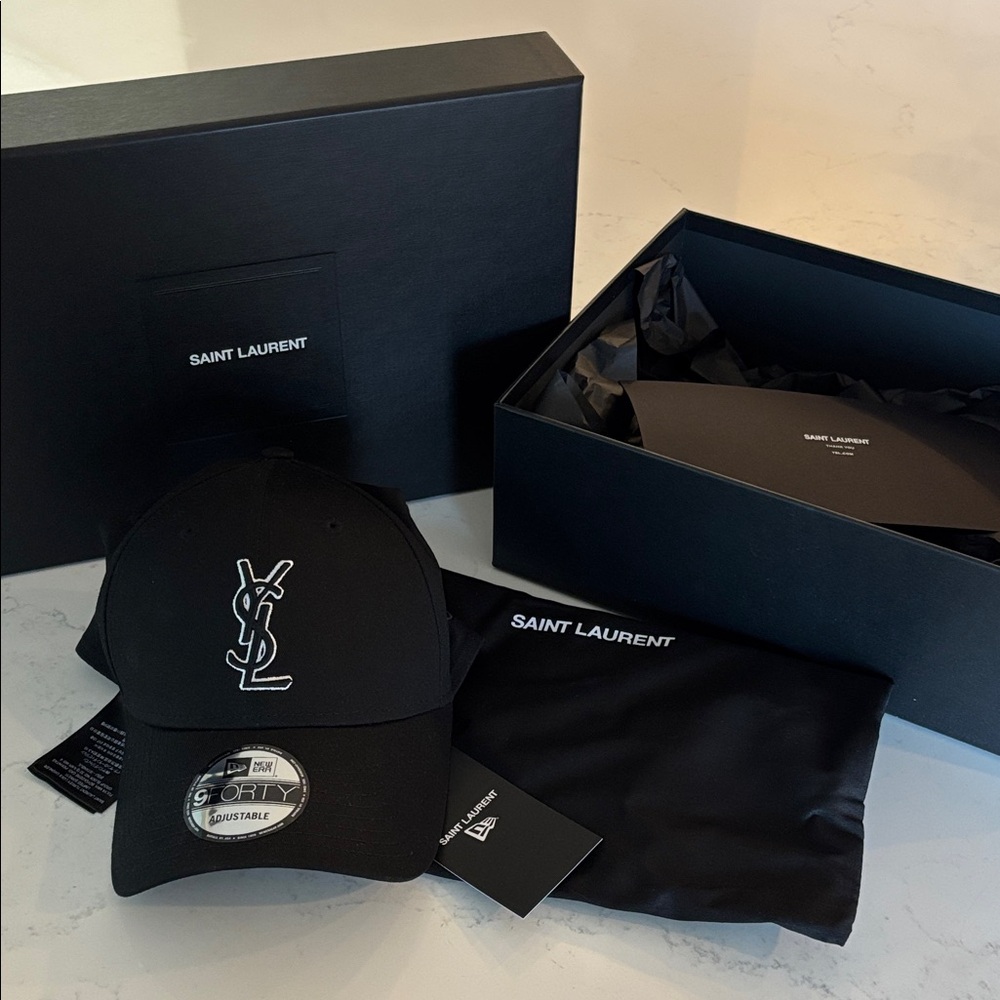 Saint Laurent Black Logo Cap
